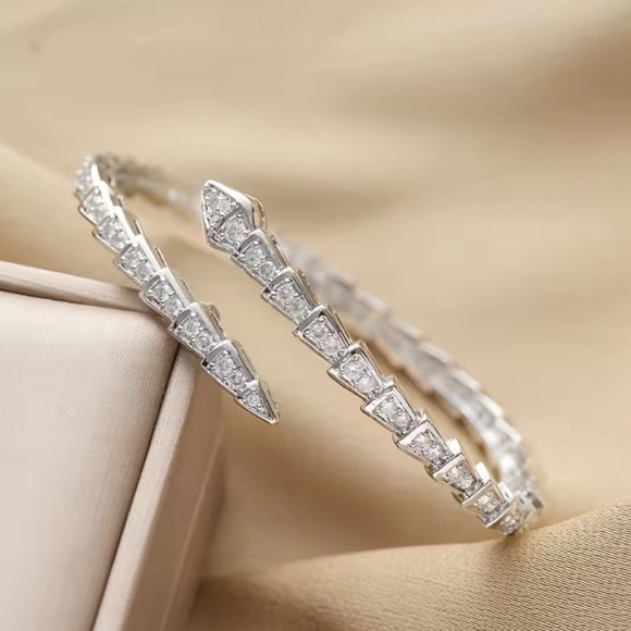 Serpentine serpent snake Silver Women's Jewelry bracelet - Picture 2 of 9